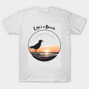 Life's a Beach - Bird in the Sunset T-Shirt